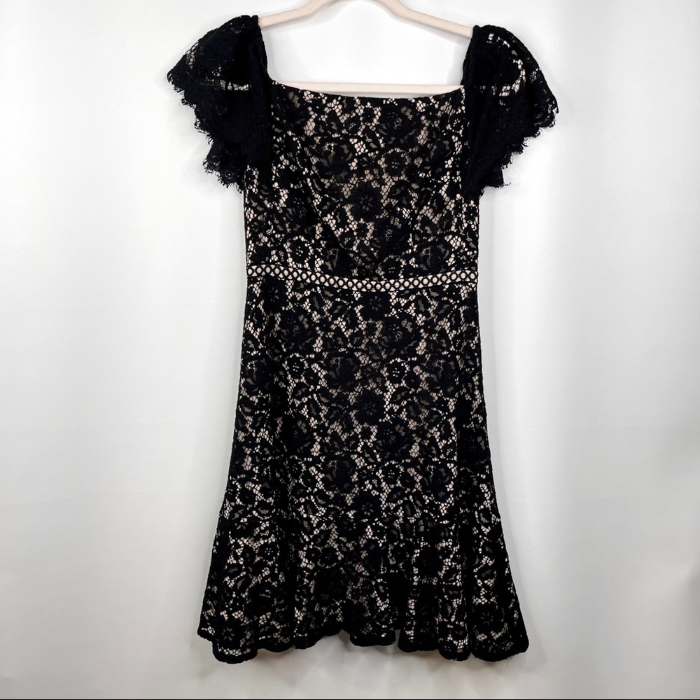J CREW Off the Shoulder Black Lace Dress Size 2 - Picture 6 of 16